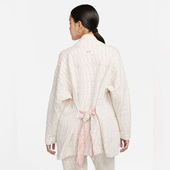 Nike Yoga Therma-FIT Luxe Reversible Jacquard Top In Cream and Pink - Size 1X - Picture 2 of 10